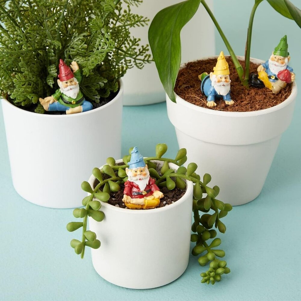 4 Pieces Mini Garden Gnomes, Outdoor Statue Set in Funny Poses for Yoga Gifts, P - Picture 5 of 9